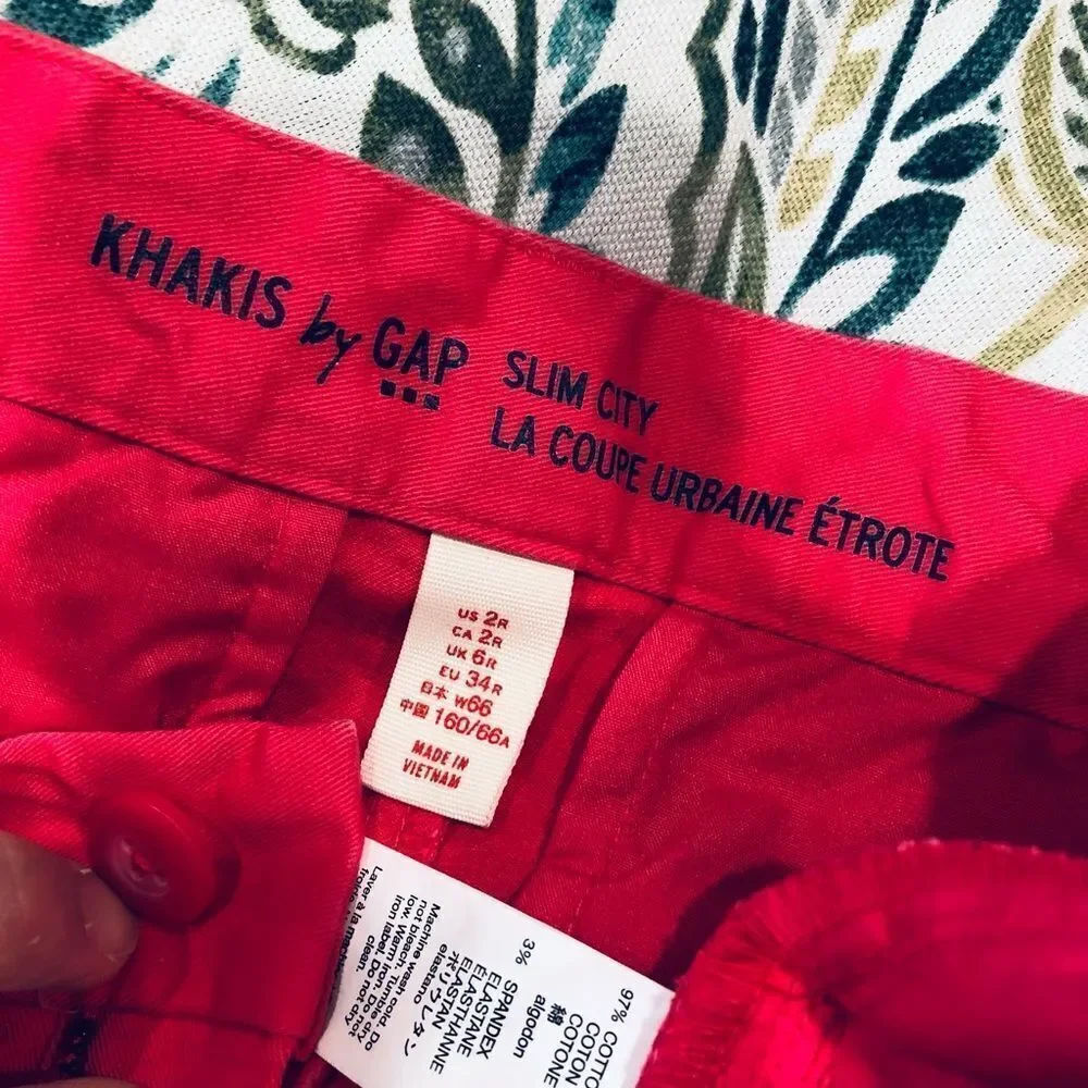 Khakis by Gap Coral Pink Cropped Ankle Pants 2